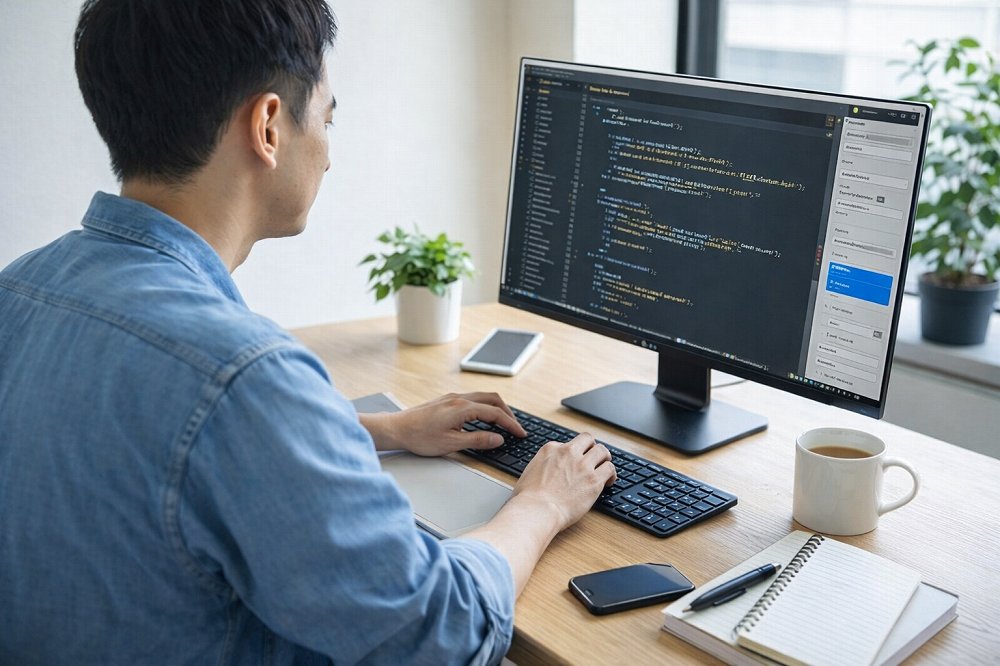 作業風景のイメージ写真(コーディング・開発)