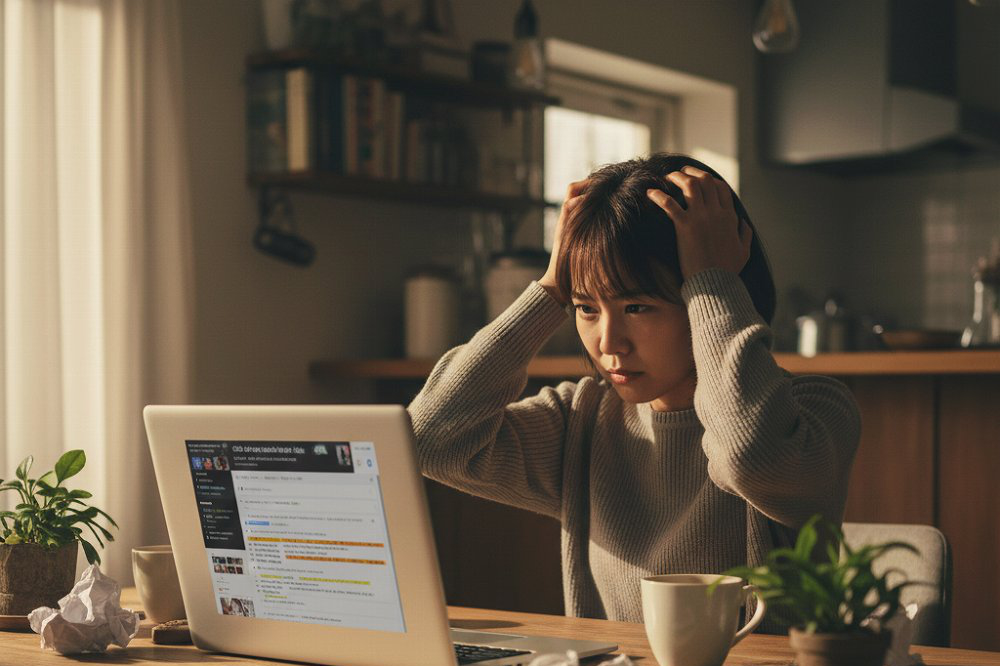 調べても断片情報で迷うイメージ写真